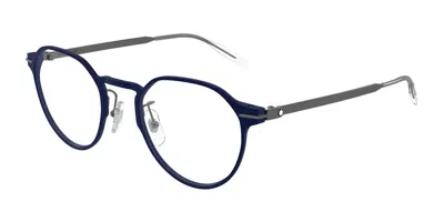 Montblanc Mb0469ol Asian Fit 003 Men's Glasses Blue Size 50 - Free Lenses - Blue Light Block Available In Multi