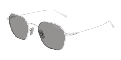 Montblanc Mb0472s 002 Occhiali Da Sole Argentati Per Uomo In Silver