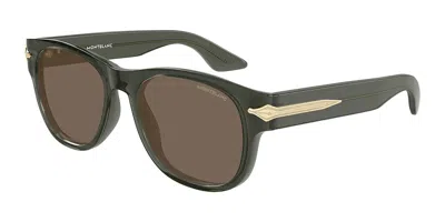 Montblanc Mb0478s 003 Men's Glasses  Size 54 - Free Lenses - Blue Light Block Available In Green