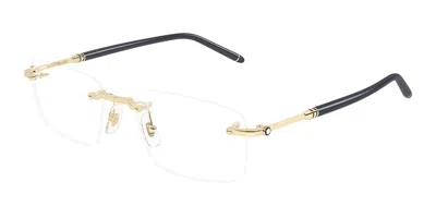 Montblanc Mb0480o 004 Men's Glasses Gold Size 54 - Free Lenses - Blue Light Block Available In Pink