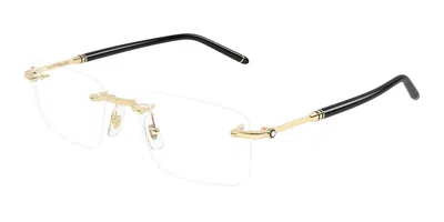 Montblanc Mb0480o Men's Glasses, Gold, Size 54 In Black