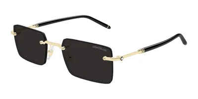Montblanc Mb0482s 001 Men's Sunglasses Gold Size 53 In Black