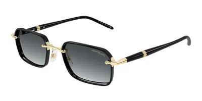 Montblanc Mb0483s 001 Occhiali Da Sole Oro Per Uomo In Black