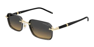 Montblanc Mb0483s 002 Men's Sunglasses Gold Size 54 In Red