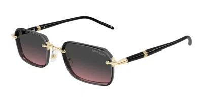 Montblanc Mb0483s 003 Men's Sunglasses Gold Size 54 In Yellow