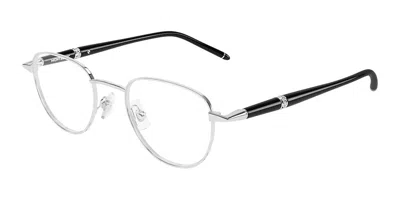 Montblanc Mb0486o 004 Men's Glasses  Size 48 - Free Lenses - Blue Light Block Available In Silver