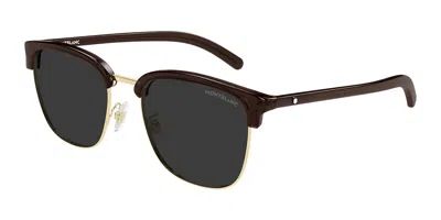Montblanc Mb0488sa Asian Fit 002 Men's Sunglasses  Size 55 In Multi