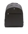 Montblanc Medium Cross-grain Leather Zip-pocket Backpack In Ebony