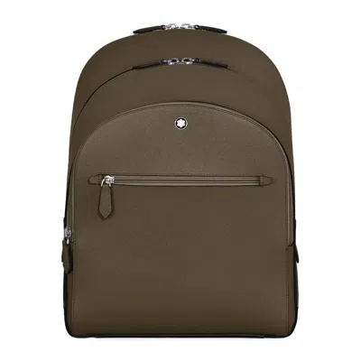 Montblanc Medium Backpack With 3 Compartments In Sartorial Leather In Brown