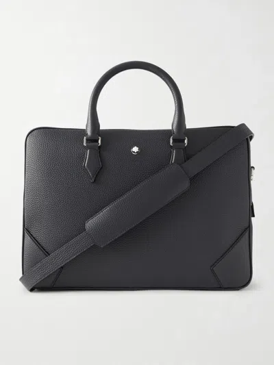 Montblanc Medium Full-grain Leather Briefcase In Black