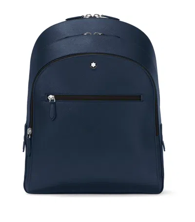 Montblanc Medium Leather Sartorial Backpack In Blue | ModeSens