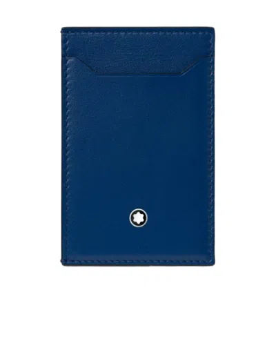 Montblanc Meisterstück Logo Plaque Card Holder In Blue
