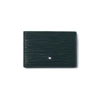 Pre-owned Montblanc Meisterstück 4810 Leather 5cc Card Holder Cover Wallet Purse Men Women In Green