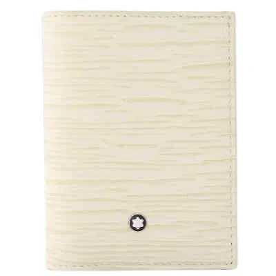 Pre-owned Montblanc Meisterstuck 4810 Mini Leather Wallet In Ivory 130941