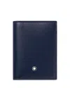 Montblanc Meisterstuck Card Holder Wallet In Blue
