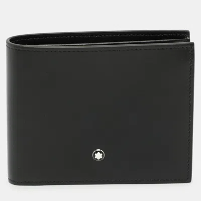 Pre-owned Montblanc Meisterstück 6cc Black Leather Bifold Wallet