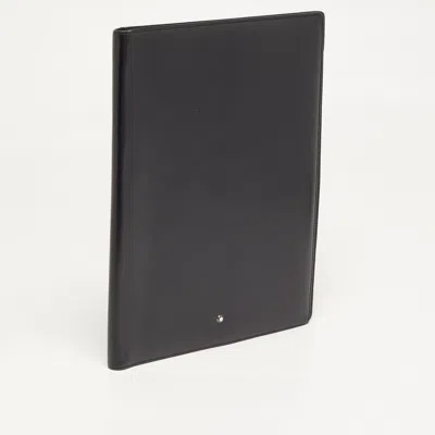 Pre-owned Montblanc Meisterstuck Agenda Cover Black Leather