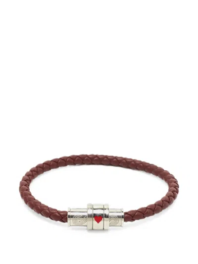 Pre-owned Montblanc Meisterstück Around The World In 80 Days Woven Leather Bracelet In Brown