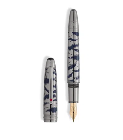 Montblanc Meisterstück Around The World Solitaire Legrand Fountain Pen In Gray