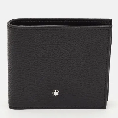 Pre-owned Montblanc Meisterstuck Black Leather Bifold Wallet