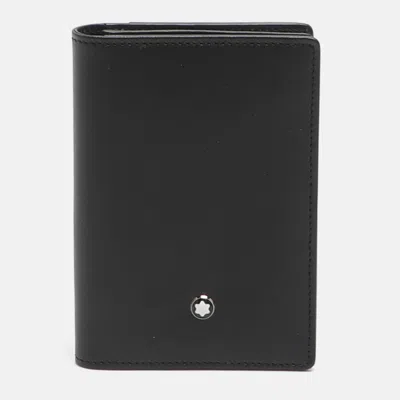 Pre-owned Montblanc Meisterstuck Black Leather Card Case