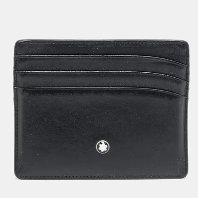 Pre-owned Montblanc Meisterstuck Black Leather Card Holder