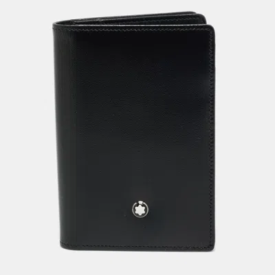 Pre-owned Montblanc Meisterstuck Business Black Leather Card Holder