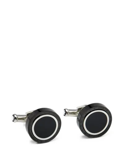 Pre-owned Montblanc Meisterstück Ceramic Cufflinks In Silver