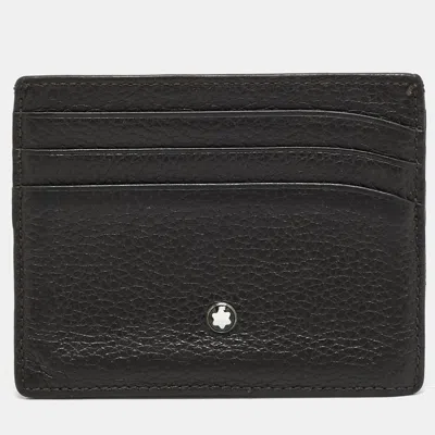 Pre-owned Montblanc Meisterstuck Dark Brown Leather Card Holder