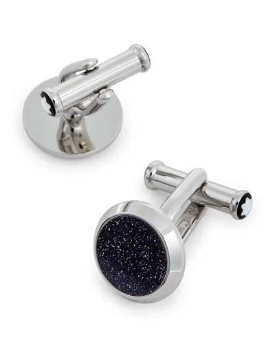 Montblanc Meisterstuck Goldstone Round Cufflinks In Blue