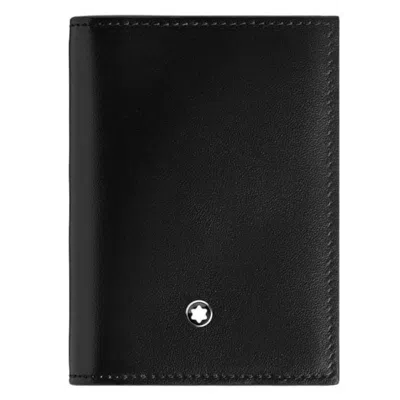 Montblanc Meisterstuck Leather 4cc Card Holder In Black