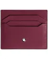 Montblanc Meisterstuck Leather 6cc Card Holder In Cassis
