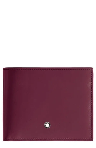 Montblanc Meisterstück Leather Bifold Wallet In Dark Red