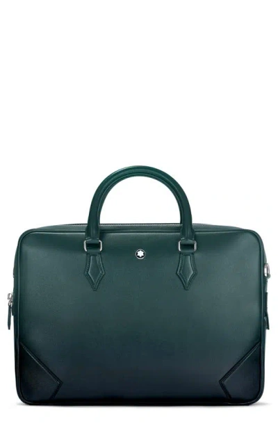 Montblanc Meisterstück Leather Briefcase In Sfumato British Green