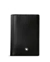 Montblanc Meisterstuck Leather Business Card Holder With Gusset In Black