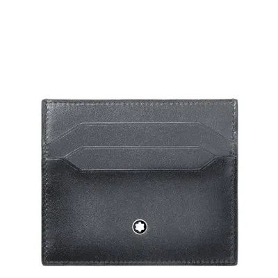 Montblanc Meisterstuck Leather Card Holder In Gray