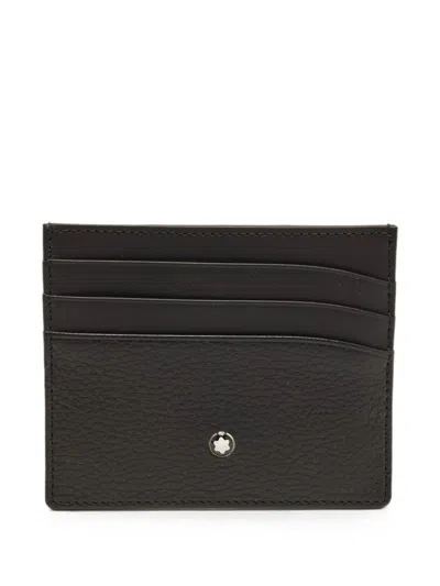 Pre-owned Montblanc Meisterstuck Leather Card Holder In Black