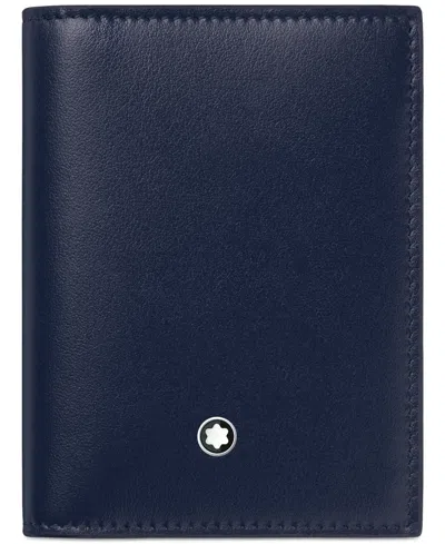 Montblanc Meisterstuck Leather Card Holder In Blue