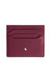Montblanc Meisterstuck Leather Card Holder In Dark Red