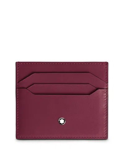 Montblanc Meisterstuck Leather Card Holder In Dark Red