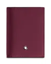 Montblanc Meisterstuck Leather Card Holder In Dark Red
