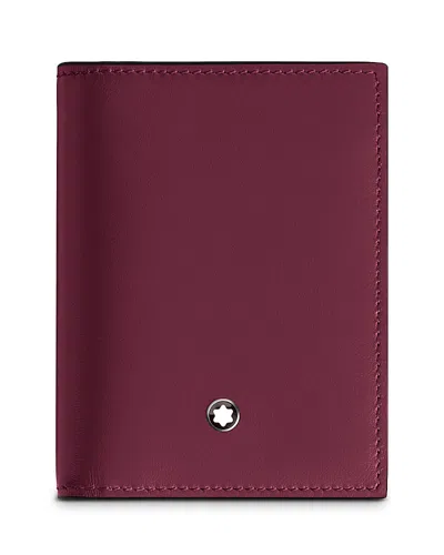 Montblanc Meisterstuck Leather Card Holder In Dark Red