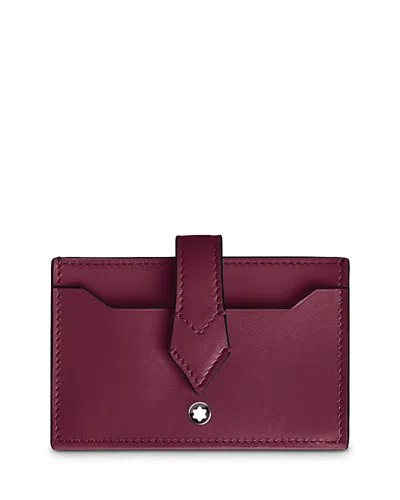 Montblanc Meisterstuck Leather Card Holder In Dark Red