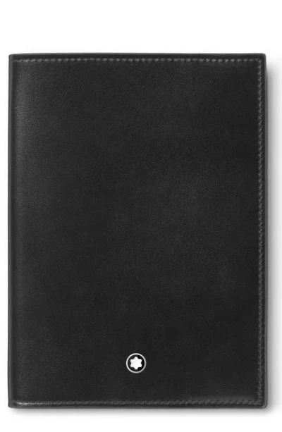 Montblanc Meisterstuck Leather Passport Holder In Schwarz