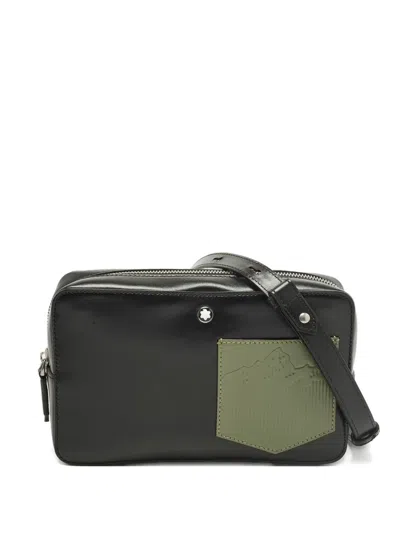 Pre-owned Montblanc Meisterstück Leather Shoulder Bag In Black