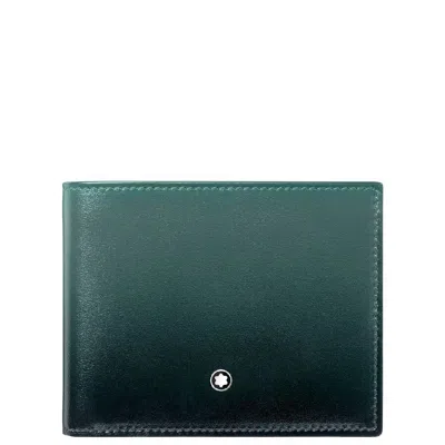 Montblanc Meisterstuck Leather Wallet 6cc In Green