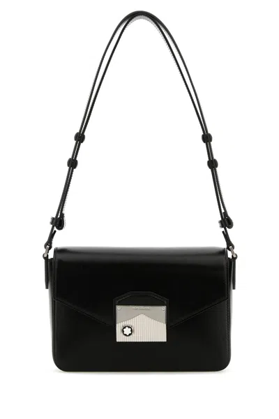 MONTBLANC MONTBLANC BLACK LEATHER MEISTERSTUCK SHOULDER BAG