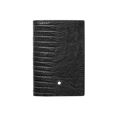 Pre-owned Montblanc Meisterstück Natural Leather Men's Card Holder Wallet Purse Men 116301 In Black