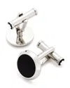 Montblanc Meisterstuck Onyx Inlay Round Cufflinks In Gray