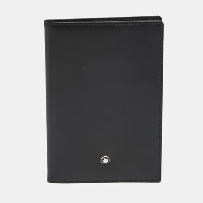 Pre-owned Montblanc Meisterstuck Passport Holder Black Leather